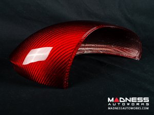 Alfa Romeo Giulia Mirror Covers - Carbon Fiber - Full Replacements - Red Candy